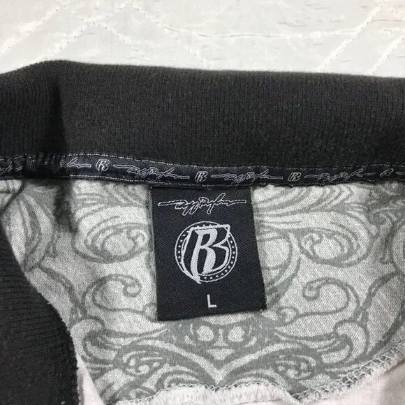 Vintage Ruff Ryders‎ gray and black Polo shirt Large